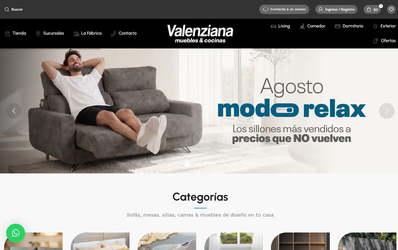 Captura del sitio Valenziana